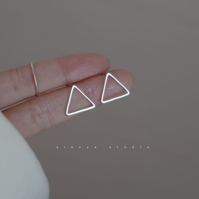 Sterling Triangle Silver Stud Earring S925
