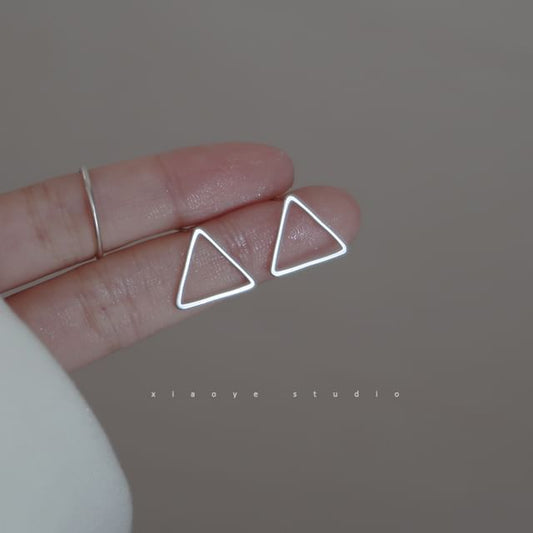 Sterling Triangle Silver Stud Earring S925