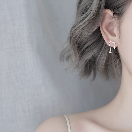 Star Drop Alloy Heart Earring