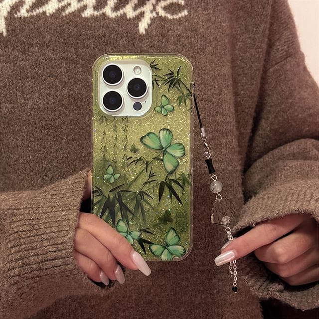 Charm Set Phone Bamboo / Case Butterfly
