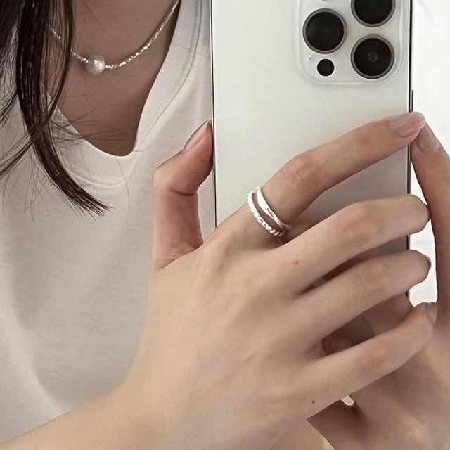 Ring Metal Silver Sterling Open 925