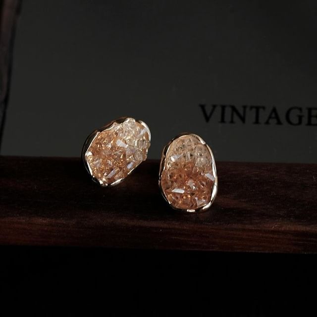 Sterling Earring 925 Stud Silver Crystal