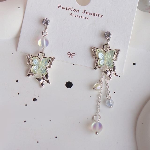 On Dangle / Butterfly Earring Clip Beaded