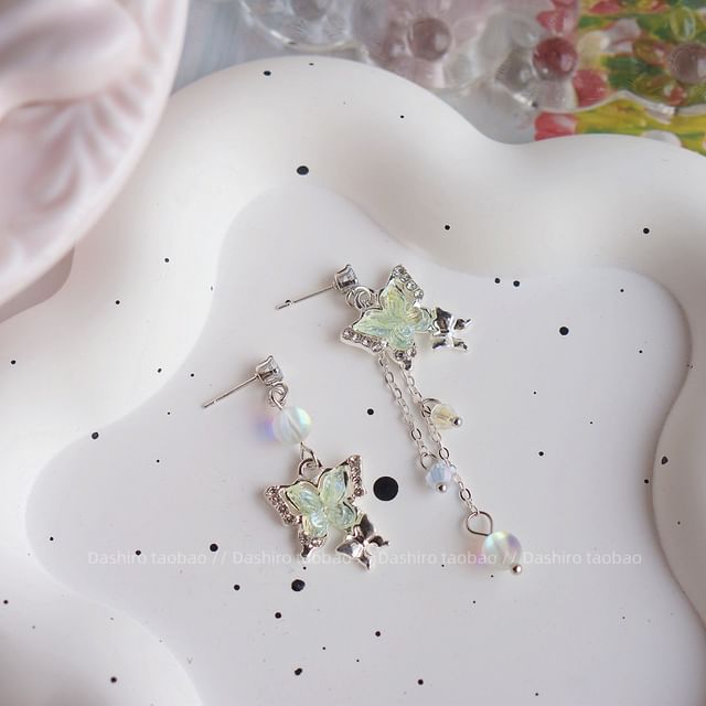 On Dangle / Butterfly Earring Clip Beaded