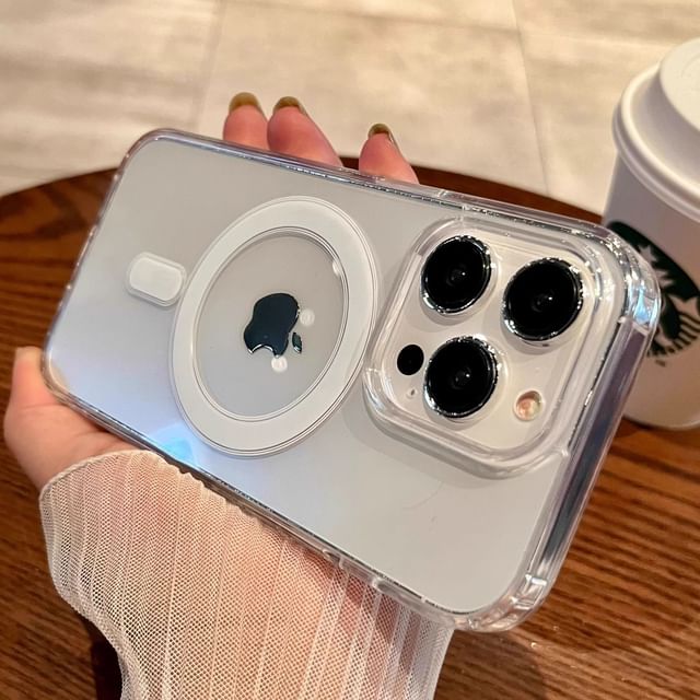 MagSafe) Phone with (Compatible Transparent Case Magnetic