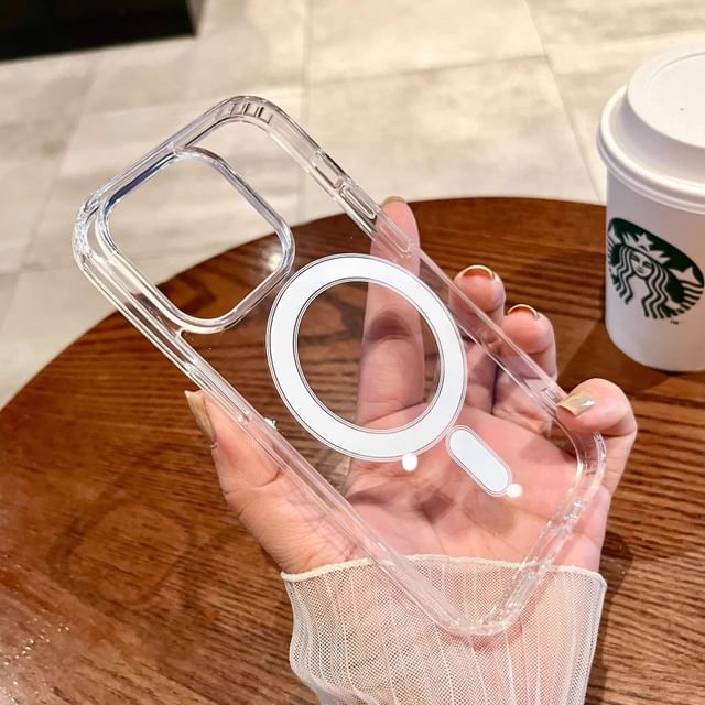 MagSafe) Phone with (Compatible Transparent Case Magnetic
