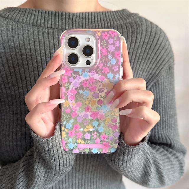 MagSafe) Magnetic Floral with (Compatible Case Phone Print