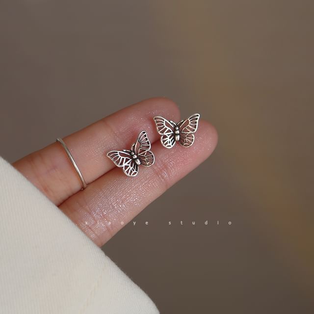 Stud S925 Sterling Earring Silver Butterfly