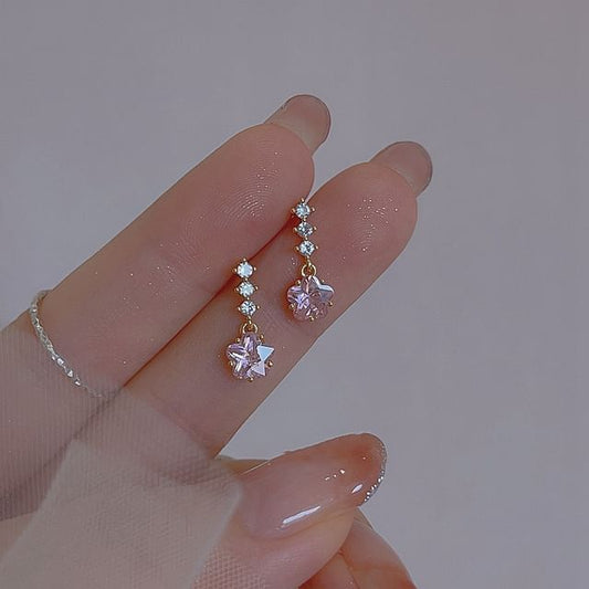 Alloy Dangle Earring Rhinestone Star