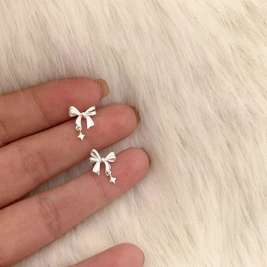Bow Earring Drop Alloy