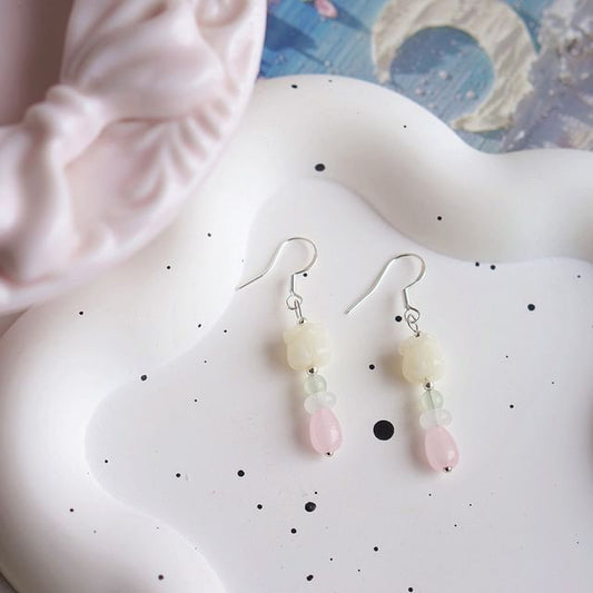 Flower Hook Drop Clip-On / Earring Beaded