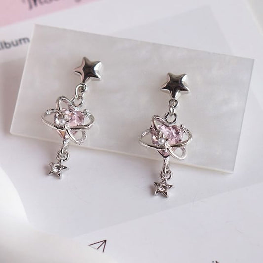 Rhinestone / Earring Star Heart Drop Clip-On