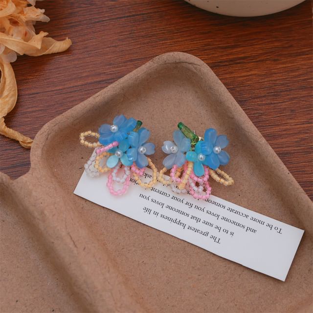 Flower / Stud Earring Faux Pearl Ear Beaded Clip-On