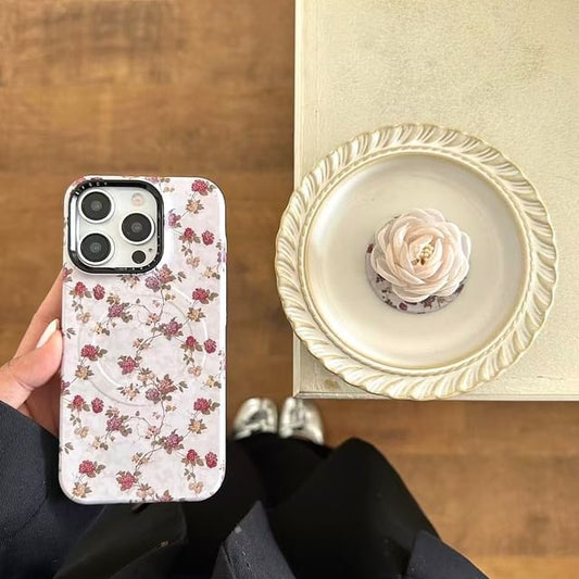 Floral MagSafe) Magnetic Phone (Compatible with Case