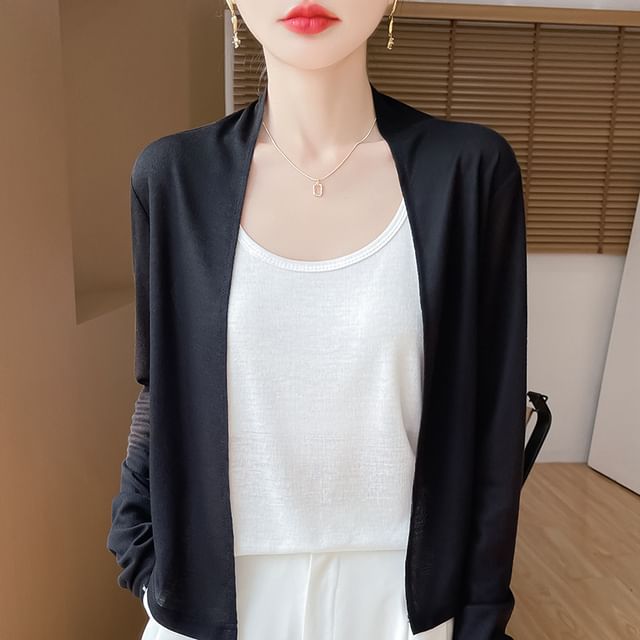 Plain Open Front Light Jacket