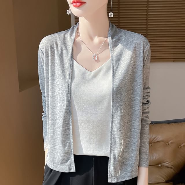 Plain Open Front Light Jacket