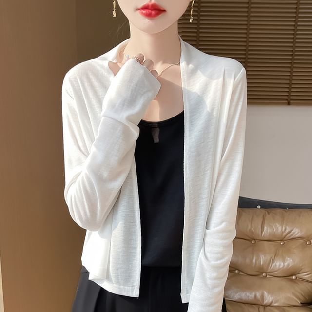 Plain Open Front Light Jacket