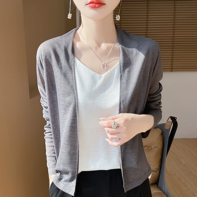 Plain Open Front Light Jacket