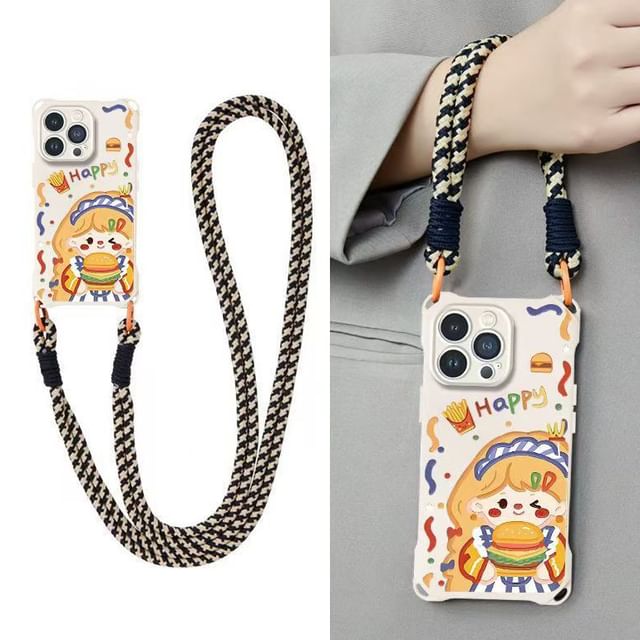 Case Girl Set Phone / Burger Strap Lanyard
