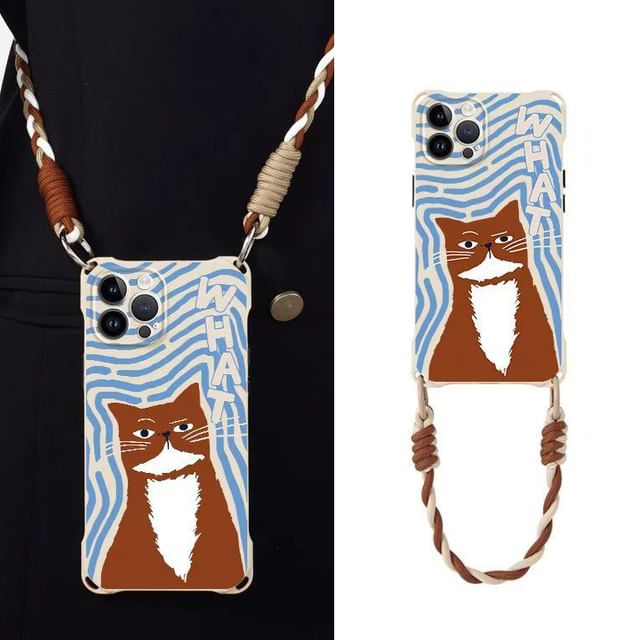 / Cat Set Case Lanyard Phone