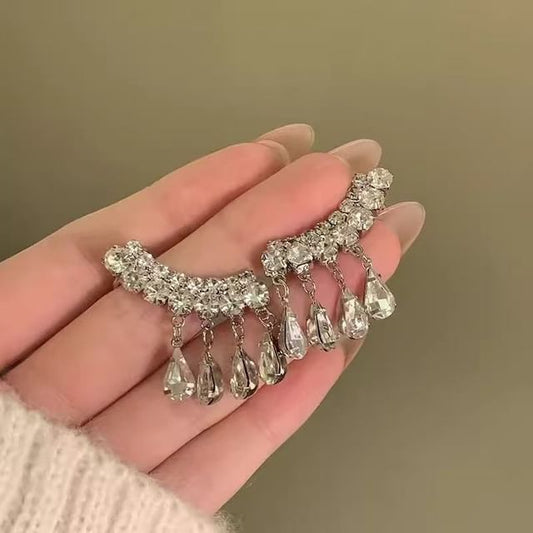 CZ Earring Rhinestone Climber