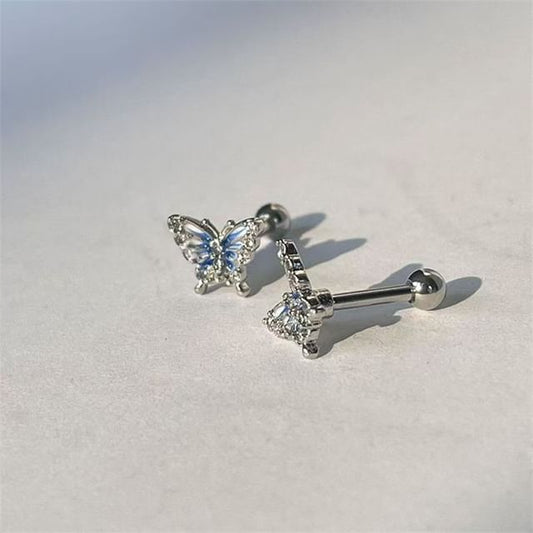 Rhinestone Earring Stud Butterfly