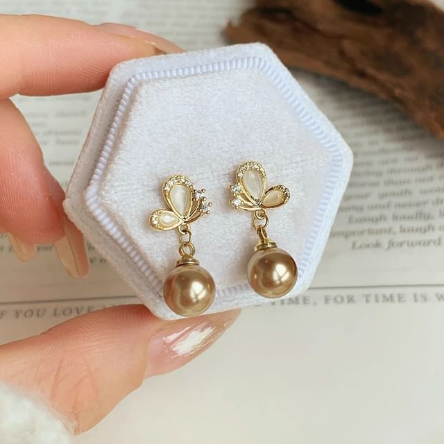 Earring Dangle Butterfly Beaded