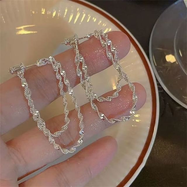Layered Earring Helical Alloy Hoop