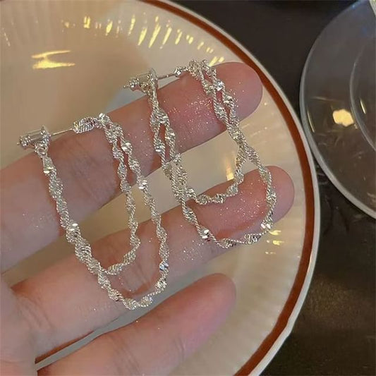 Layered Earring Helical Alloy Hoop
