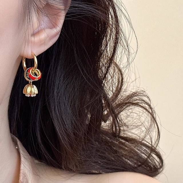 Earring Lotus Drop Alloy