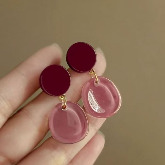 Drop Earring Acrylic Alloy