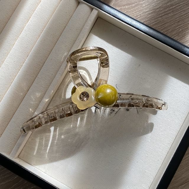 Acrylic Pearl Hair Claw Flower Faux