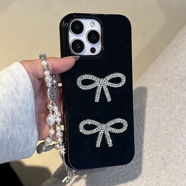 Bow Case Rhinestone Phone