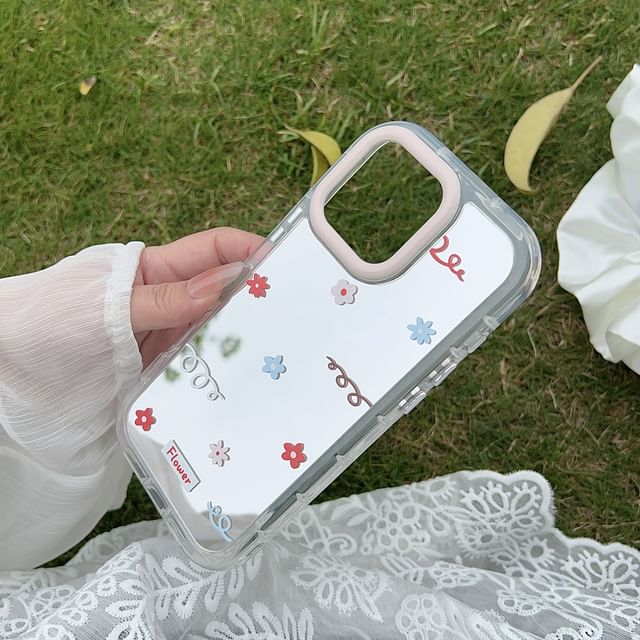 Case Floral Phone Mirrored