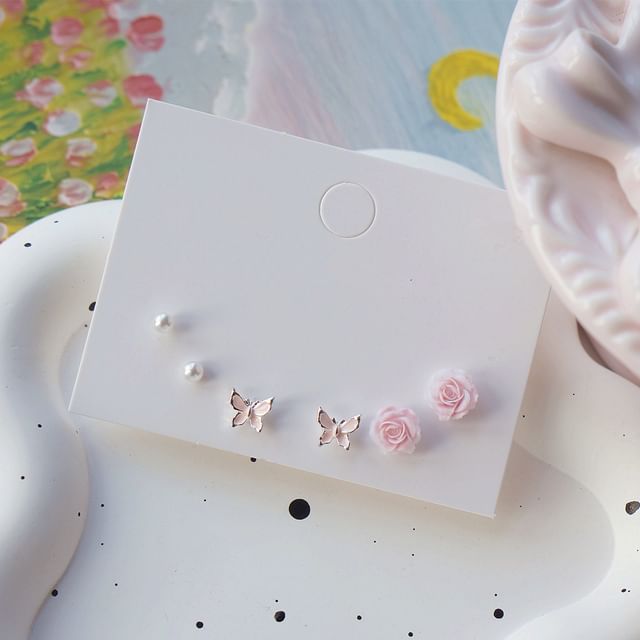 6: Silver of Earring Stud Set Sterling 925