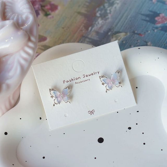 Butterfly Earring Sterling Stud 925 / Silver Drop
