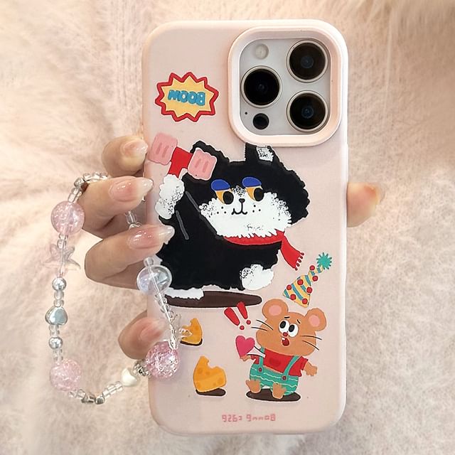 Print Set Bead Case Phone / Cartoon Strap