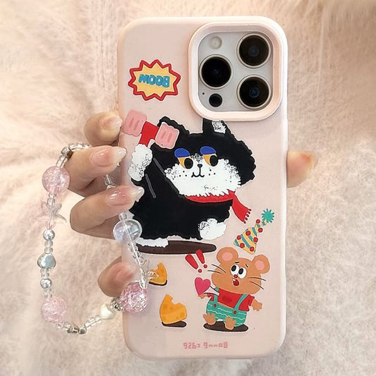 Print Set Bead Case Phone / Cartoon Strap