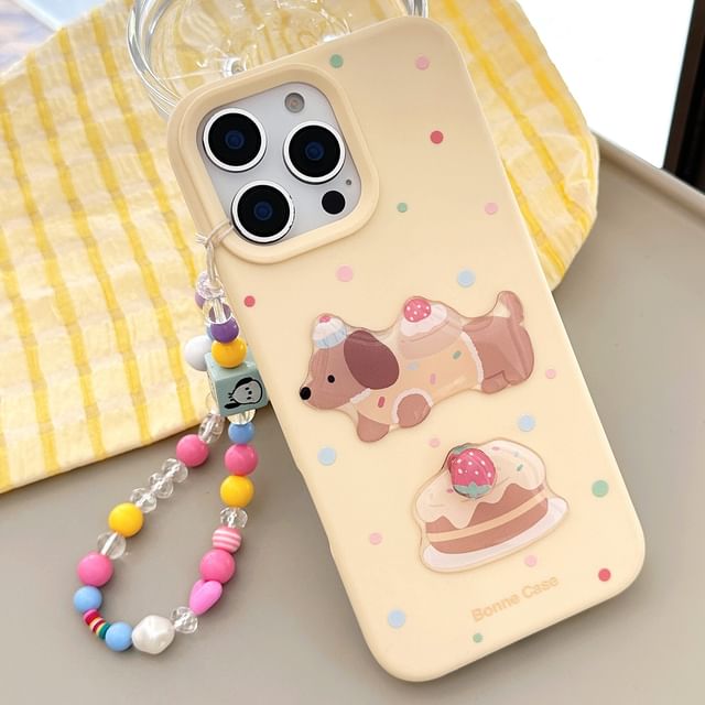 Bead Set Dog Strap / Case Phone Print