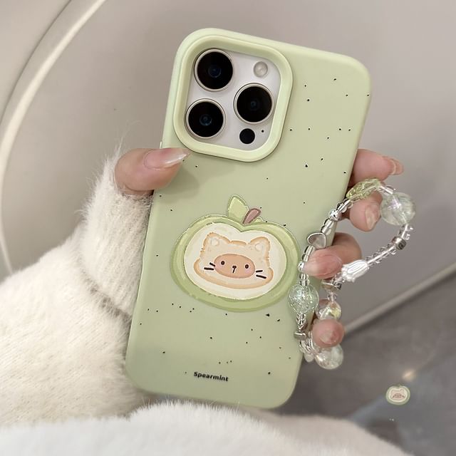 Cat / Set Bead Case Strap Phone Print
