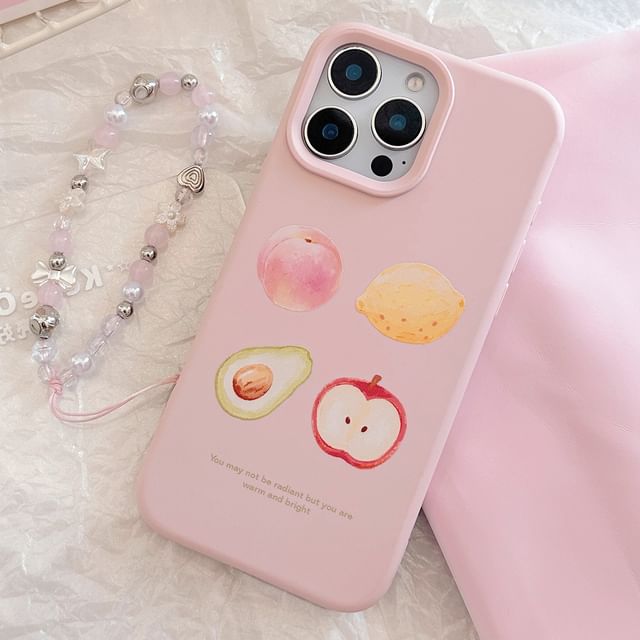 Strap / Print Phone Bead Set Case Fruit