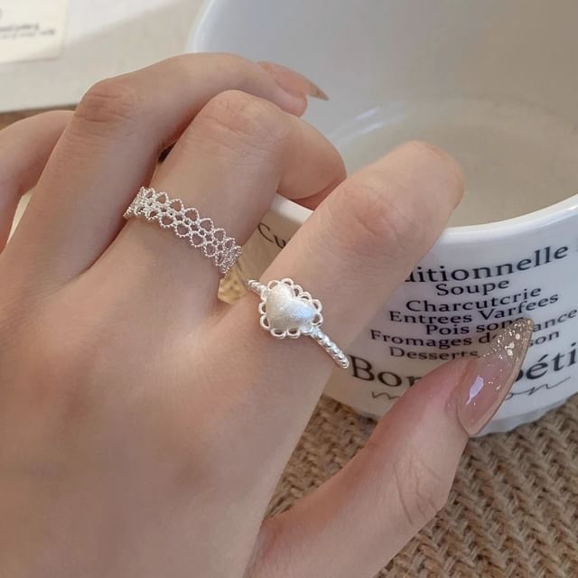 Alloy Heart Open of 2: Ring Set Cutout +