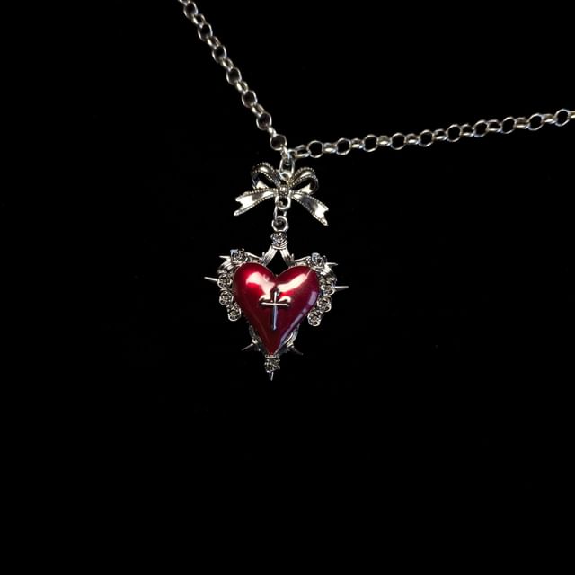 Necklace Cross Heart Alloy Pendant