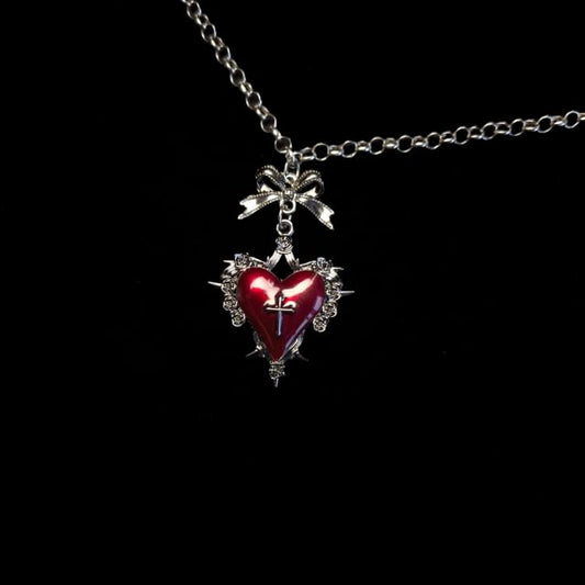 Necklace Cross Heart Alloy Pendant
