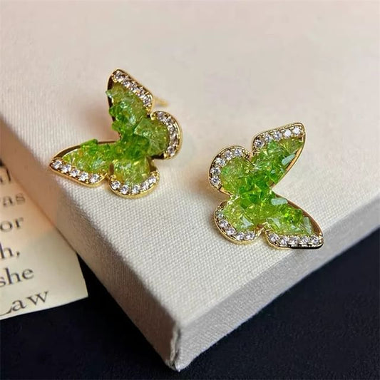 Earring Butterfly Rhinestone Stud