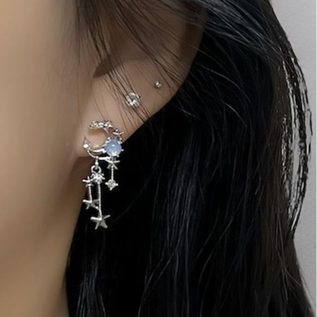 Pairs: Earring of 3 Rhinestone Star Set
