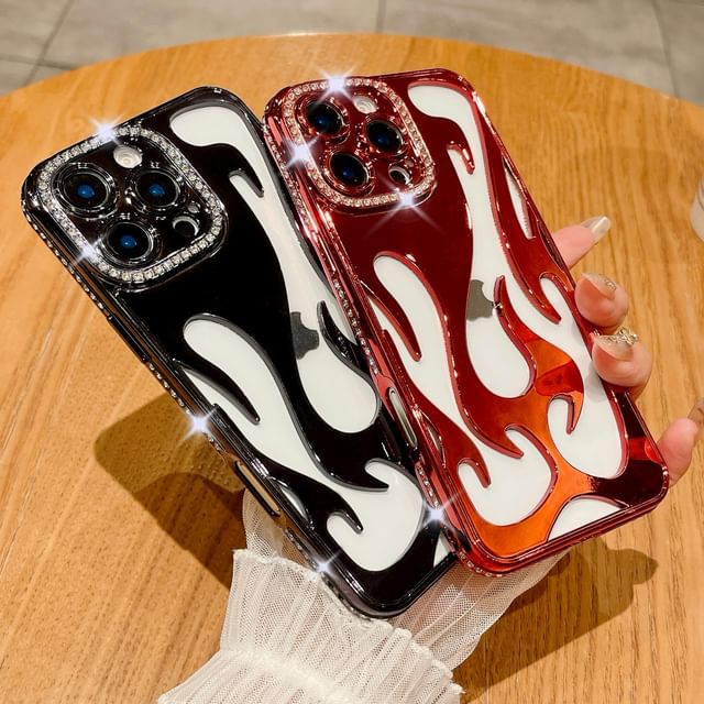iPhone Rhinestone Case Flame