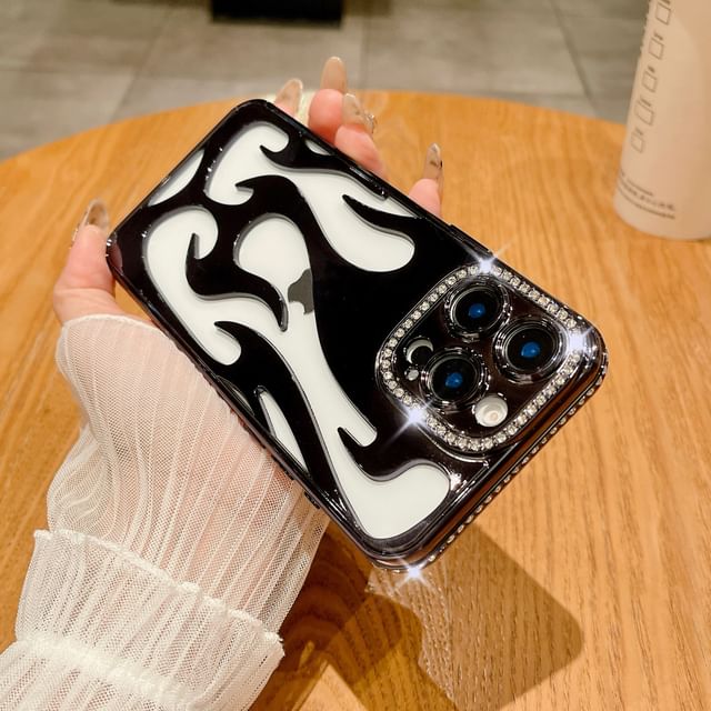 iPhone Rhinestone Case Flame