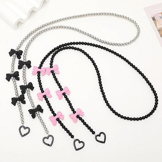 Phone Bow Bead Lanyard