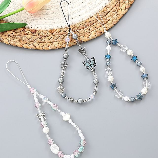 / Bead Star Phone Butterfly Bow Strap
